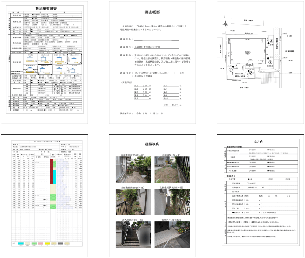 アートテックの地盤調査報告書内容